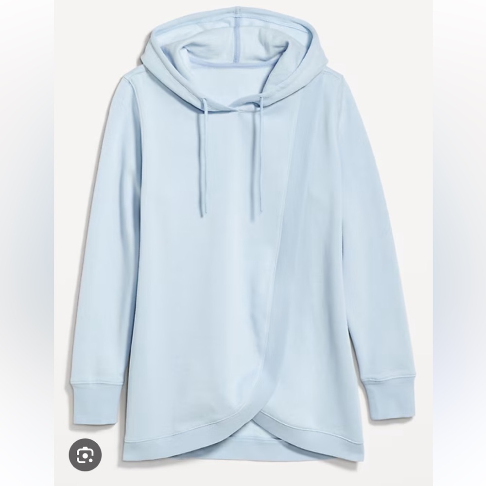 Old Navy Maternity Cross-Front Nursing Pullover Hoodie in Light Blue